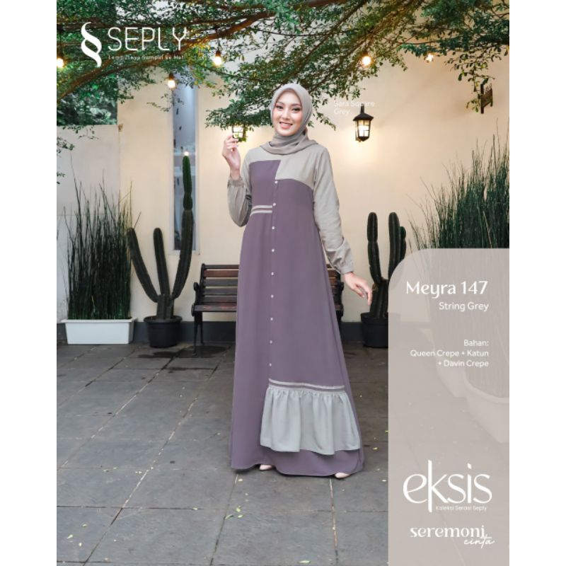 Baju Couple Seply 2023 Hits 63 String Grey (Gamis Meyra 147, Koko Kaseo 189)