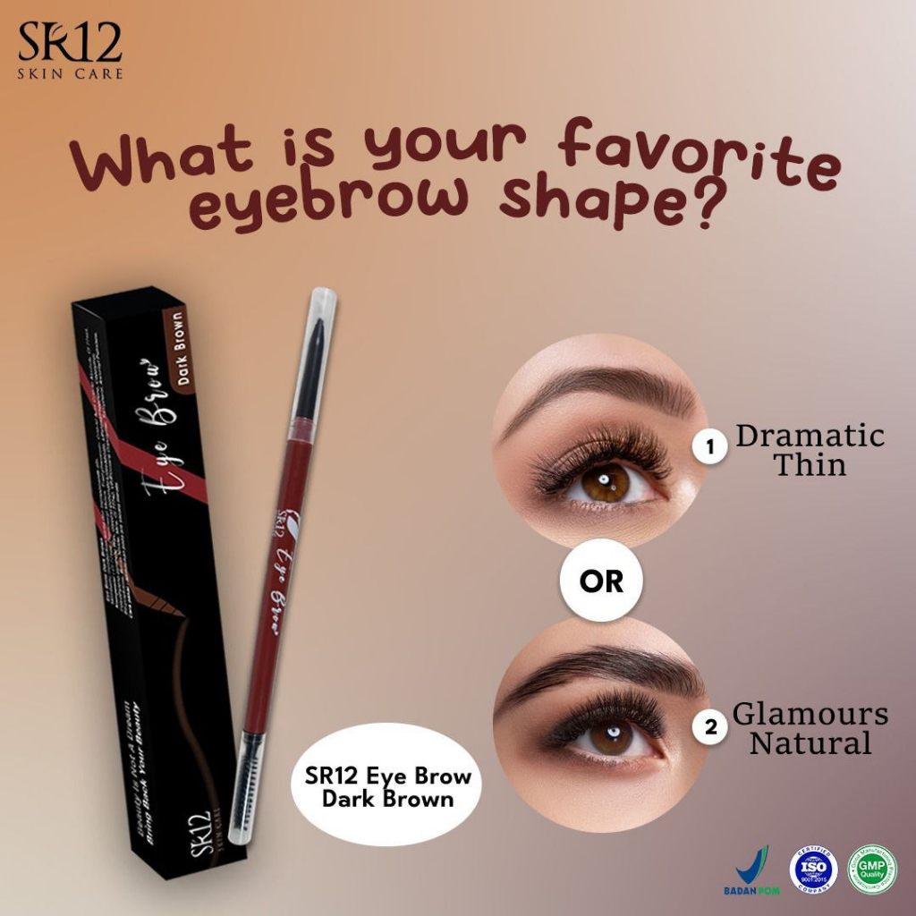 PENSIL ALIS ! PERFECT EYE BROW SR12 / PENSIL ALIS WATERPROOF DAN TAHAN LAMA / PENSIL ALIS ANTI AIR / VITAMIN C &amp; E