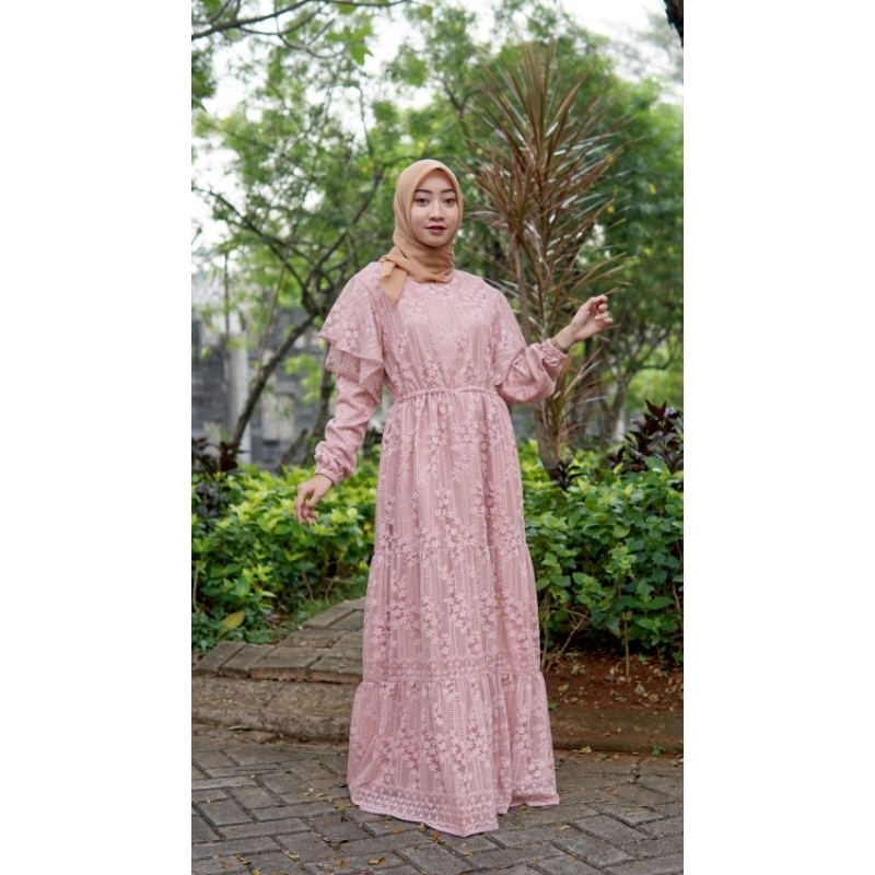 MARIZHA BRUKAT DRESS / DRESS LEBARAN / DRESS MEWAH / BUSUI FRIENDLY