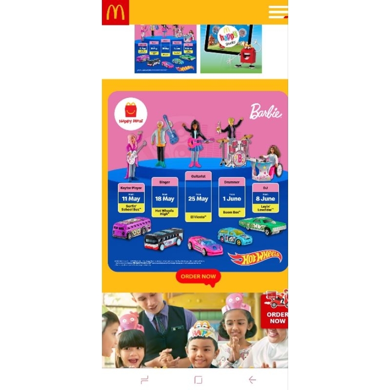 Happy Meal MCD Mcdonalds Barbie Hotwheels 2023