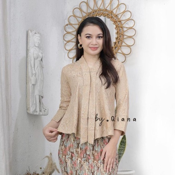 Atasan kebaya flloy brokat/atasan floy brokat jumbo/navy /maron/dasti/gold