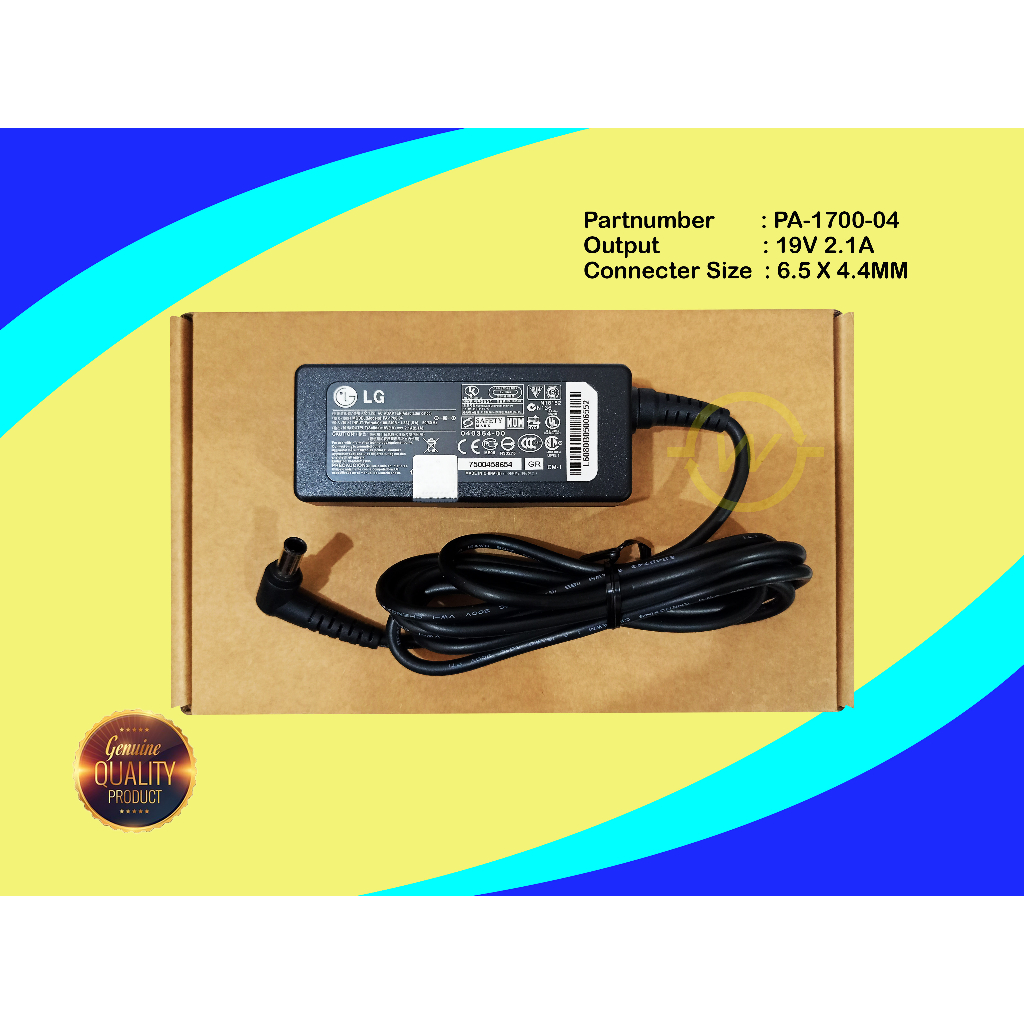 Charger Adaptor TV Monitor LG 19V 2.1A DC 6.5 X 4.4MM Original