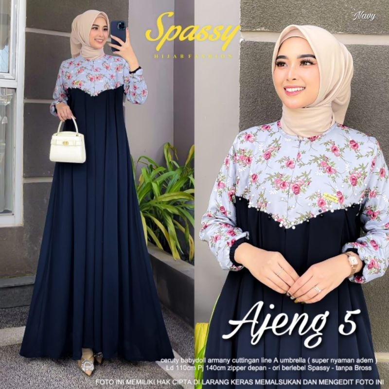 New Arrival / Ajeng5 Dress motif Bunga-bunga by Spassy