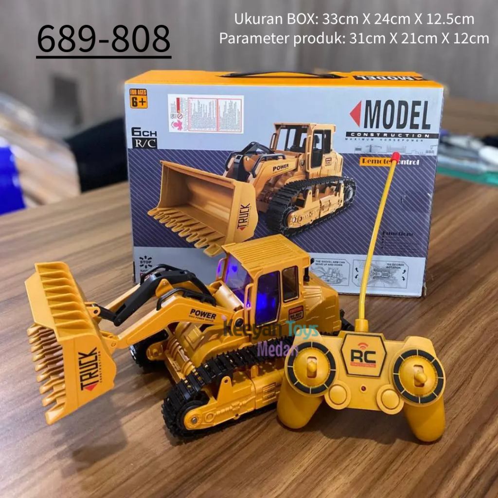 Mainan Remote Control Truk Bulldozer 689-808 / Rc Truck Bulldozer Remote Control