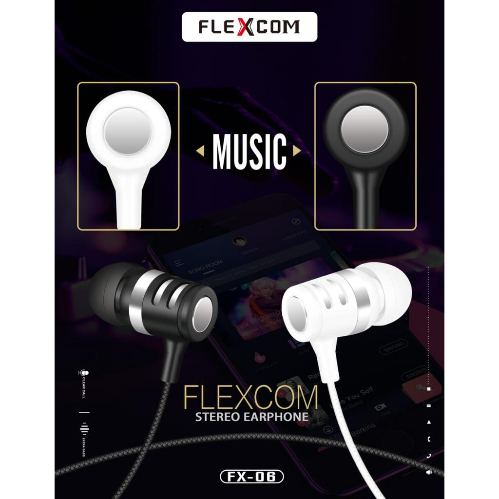 PROMO [MINIGO] Headset Flexcom FX-06 super Bass Earphone Handsfree Flexcom FX-06 / FX-07 Hanset HF Flexcom Fleco FX06 Bass