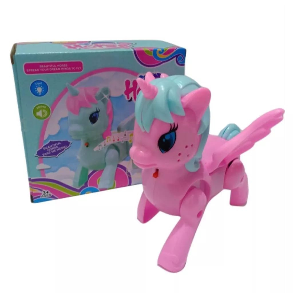 Mainan Kuda Poni Bisa Nyala Ada suaranya / Light &amp; Sound Mainan Anak Little Horse 9926A