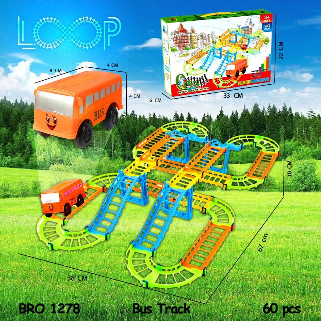 Slide Track Bus. Perosotan Tayo. Lintasan Jalur Track Mainan Anak Mobil Mobilan LOOP