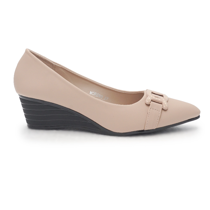 Gio Saverino Sepatu Pantofel Wanita Hak Sedang Moreno Wedges