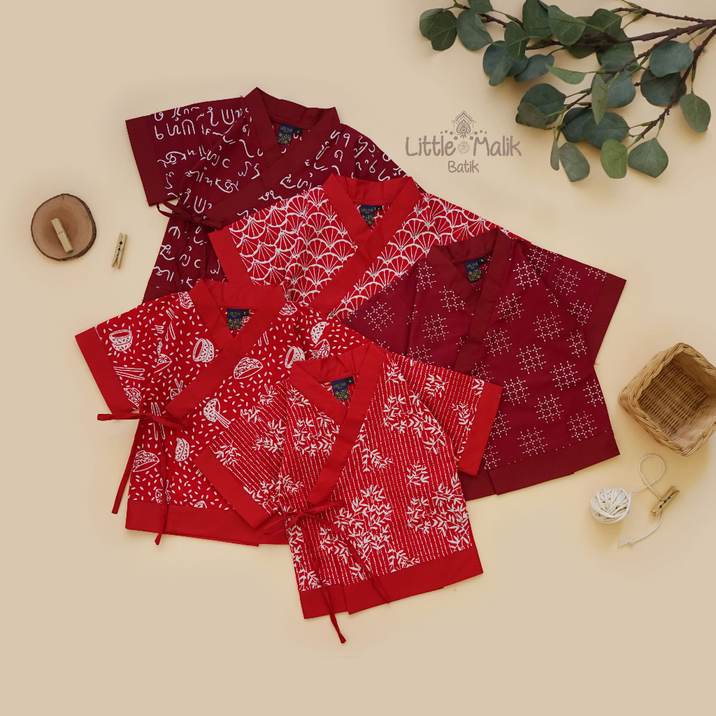 Batik Kimono Anak By Little Malik Batik Merah dan Marun