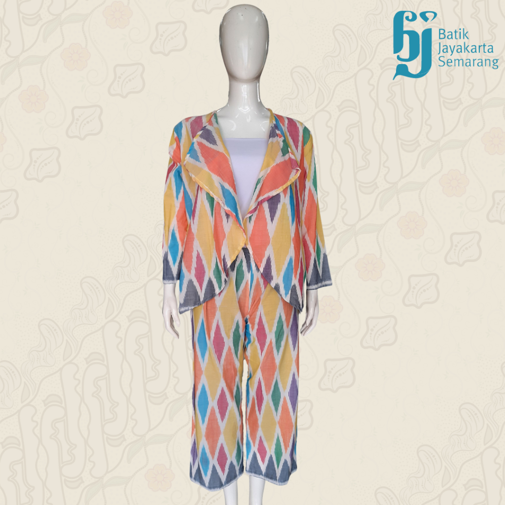 Setelan Outer Kulot Batik Wanita Modern Kekinian Troso Etnik