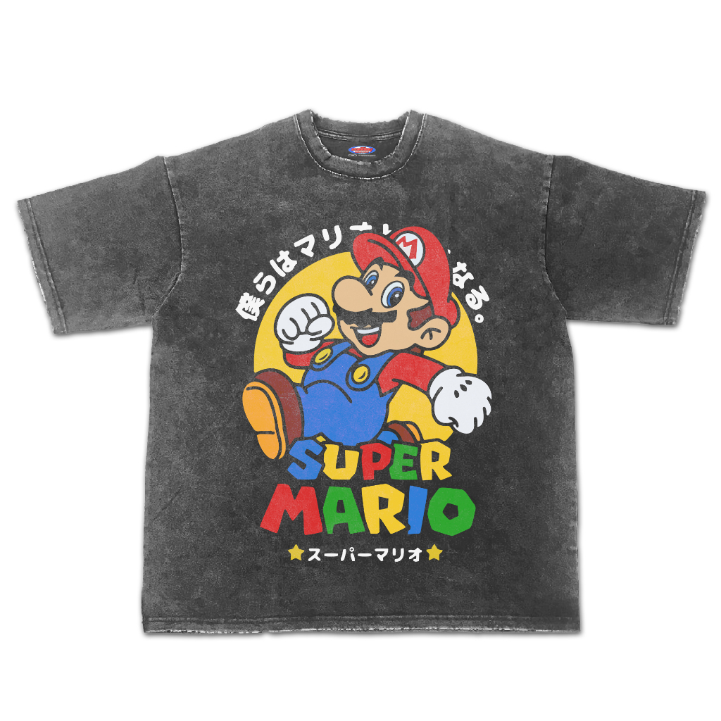 Kaos Super Mario Oversize Stone Wash