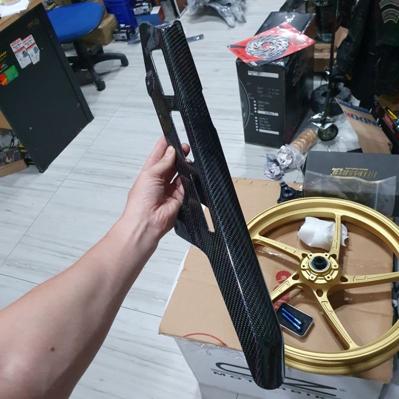 Cover Tutup Rantai Ninja R RR SS Carbon Kevlar Part Original