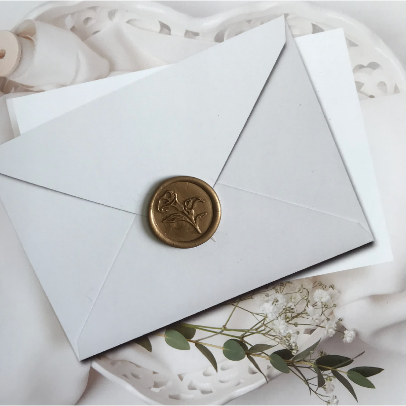 

(PRMHS) ANNE (Gold) - 1 Pcs seal wax coin sticker siap pakai ready stock (Include double tape) / souvenir pernikahan / accesories / calligraphy / journaling / undangan / hampers