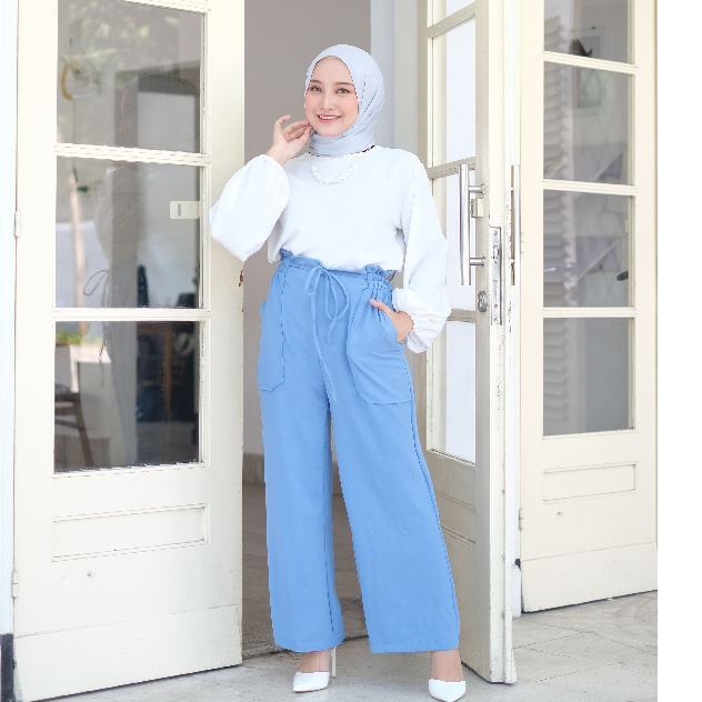 Celana Panjang Kulot Highwaist Wanita Korean Style