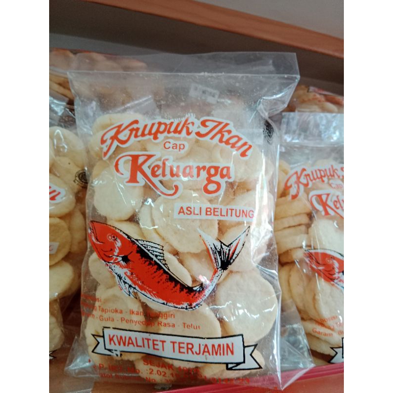 

Kerupuk Ikan Tenggiri cumi udang 100% Asli Belitung enak cap keluarga ok