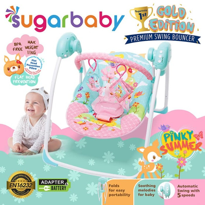 Sugar Baby Premium Swing Bouncer Gold Edition Ayunan Elektrik Bayi