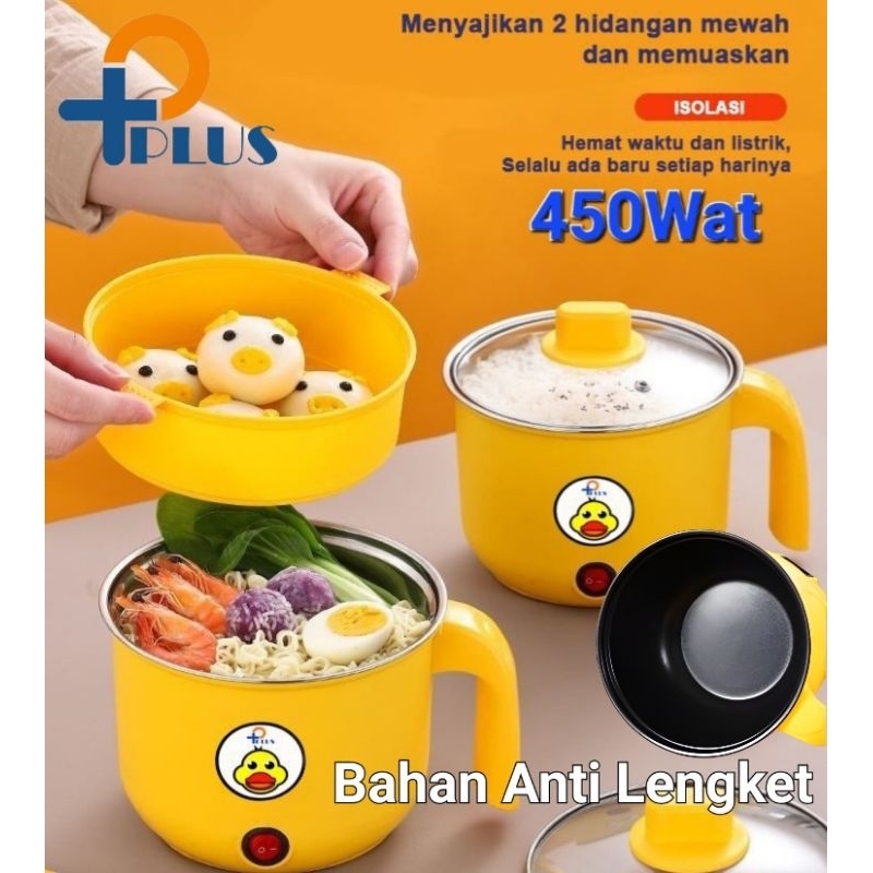 [ PPLUS ] New Panci Listrik Anti Lengket Serbaguna Hemat Listrik 450 Wat /  Mini Rice Cooker Multifungsi Panci Kukus Elektrik /Mug listrik 450W Bisa Pakai Di Kos / Teko listrik / Kompor Listrik memasak