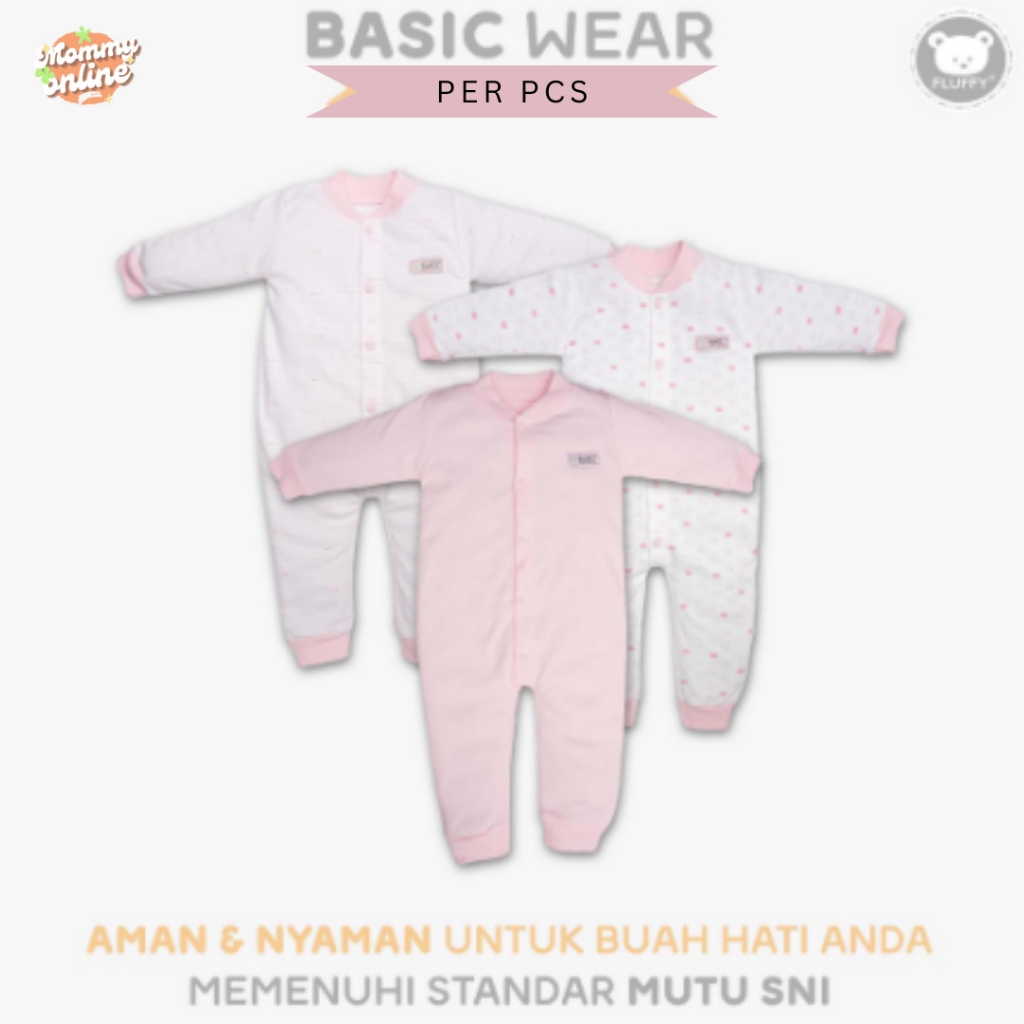 [MOMMYONLINE] Beli 3 Lebih MURAH Fluffy Jumper Bayi Jumpsuit / Baju Kodok Buka Kaki (Panjang) S / M / L