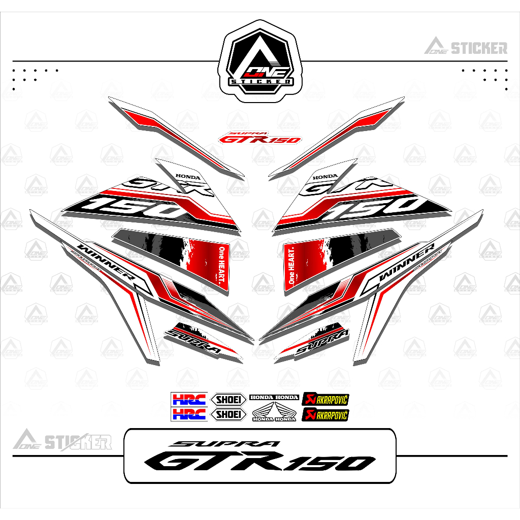 STRIPING STICKER HONDA SUPRA GTR 150 RS150R WINNER / G2 / STICKER PELEKAT HONDA RS150R WINNER V1 STI