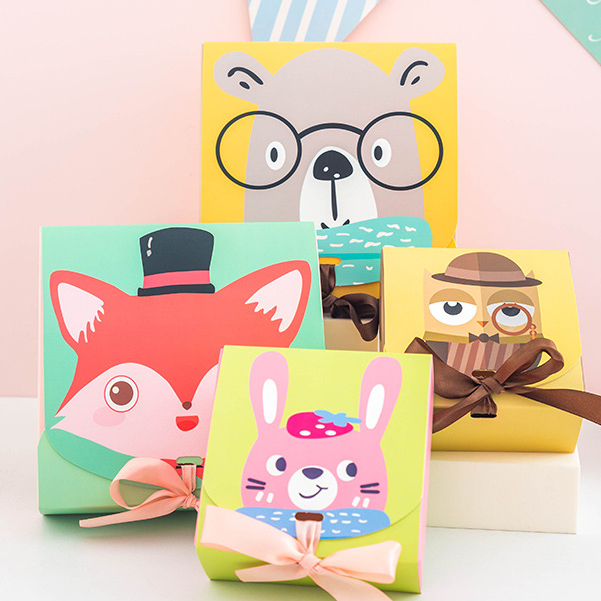 

Box Kotak Birthday - Kardus Wedding Dengan Pita - Kartun Box Candy Animal - Kotak Kado - Gift Box