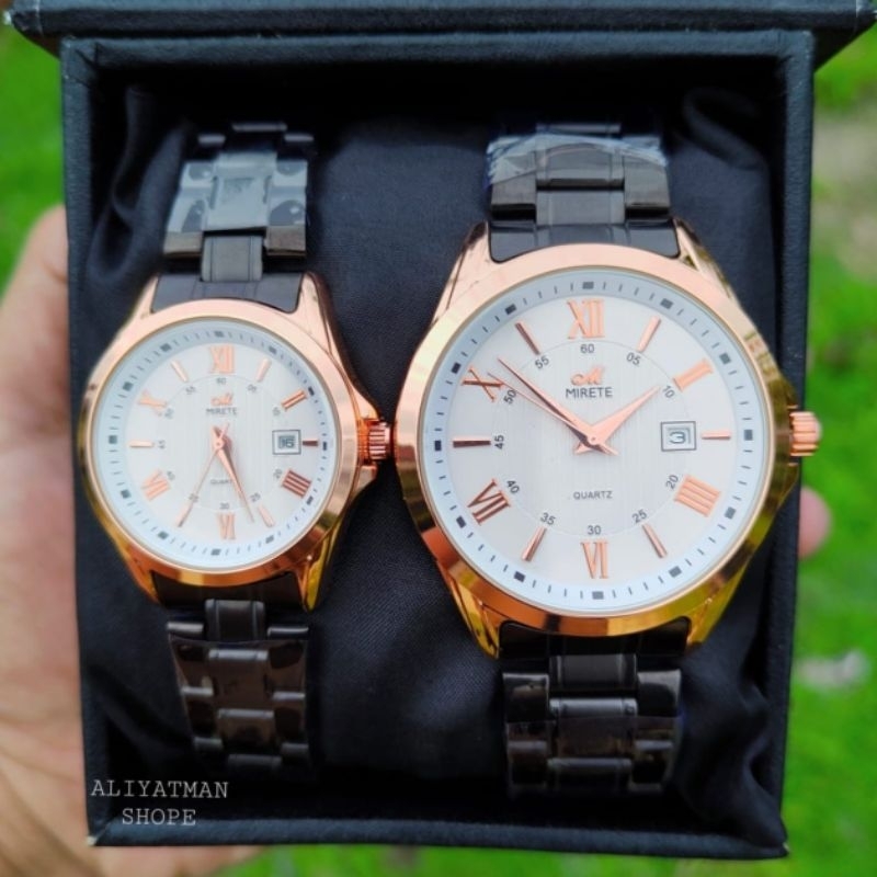 Jam Tangan Pasangan Pria Dan Wanita MIRETE Original Import New Tanggal Aktif Tahan Air // Jam Tangan Couple kekinian Murah Mewah Dan Elegan Kekinian // Jam Tangan Couple Free Batrai Cadangan Analog Bayar Di Tempat