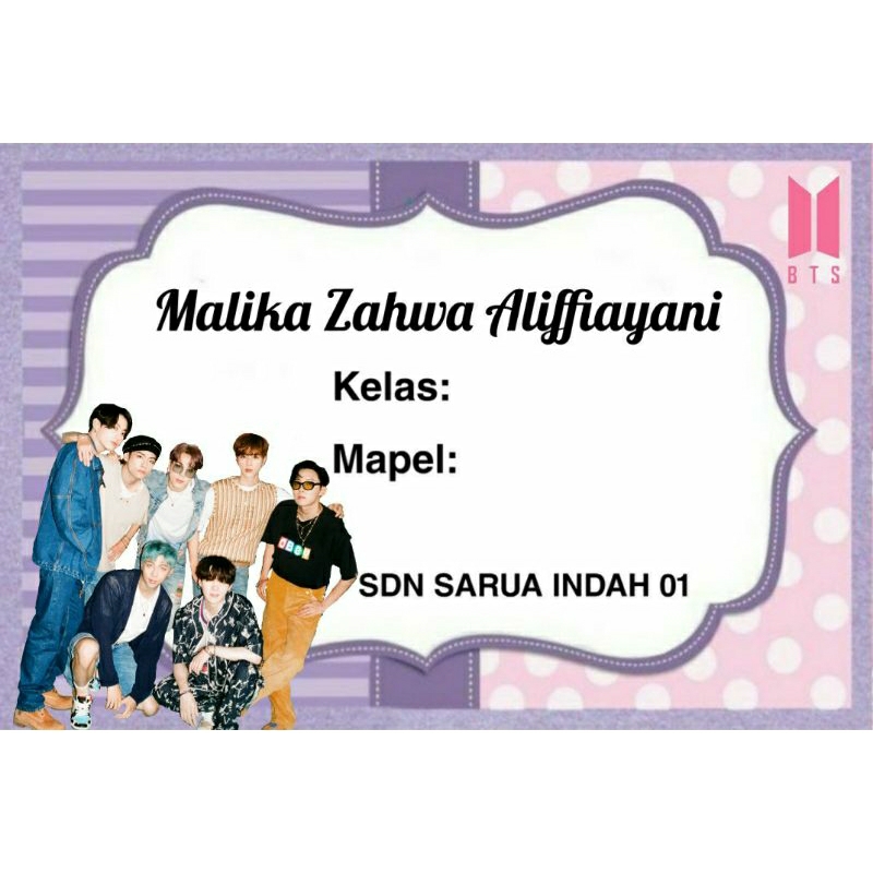 

(ISI 50 PCS) STICKER BUKU SEKOLAH BTS