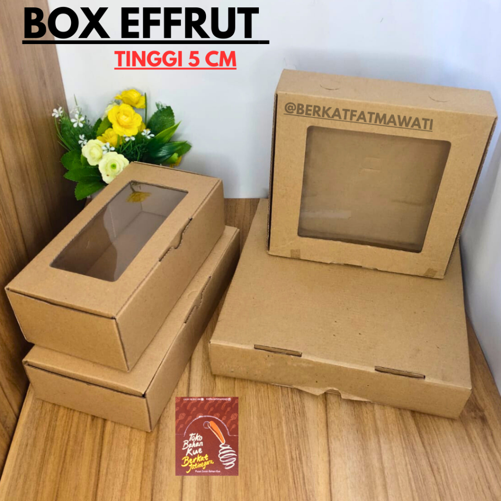 

DUS /BOX EFFRUT / BOX CAKE TINGGI 5 CM/ KOTAK COKLAT /10 PCS