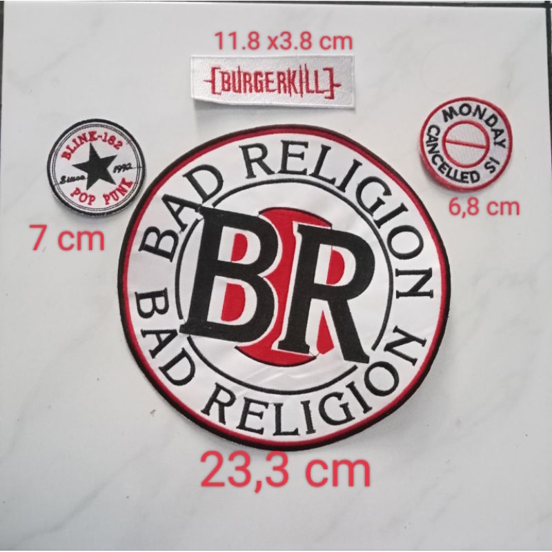 backpatch bordir bad religion band tempelan punggung jaket