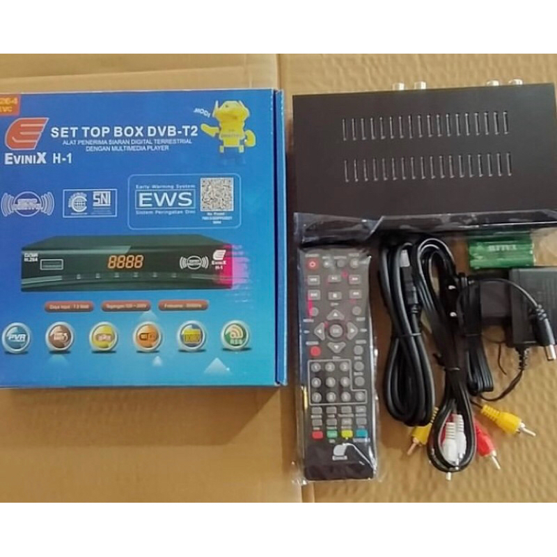 STB Set Top Box Evinix H1 DVB T2 Siaran TV Digital  STB Digital