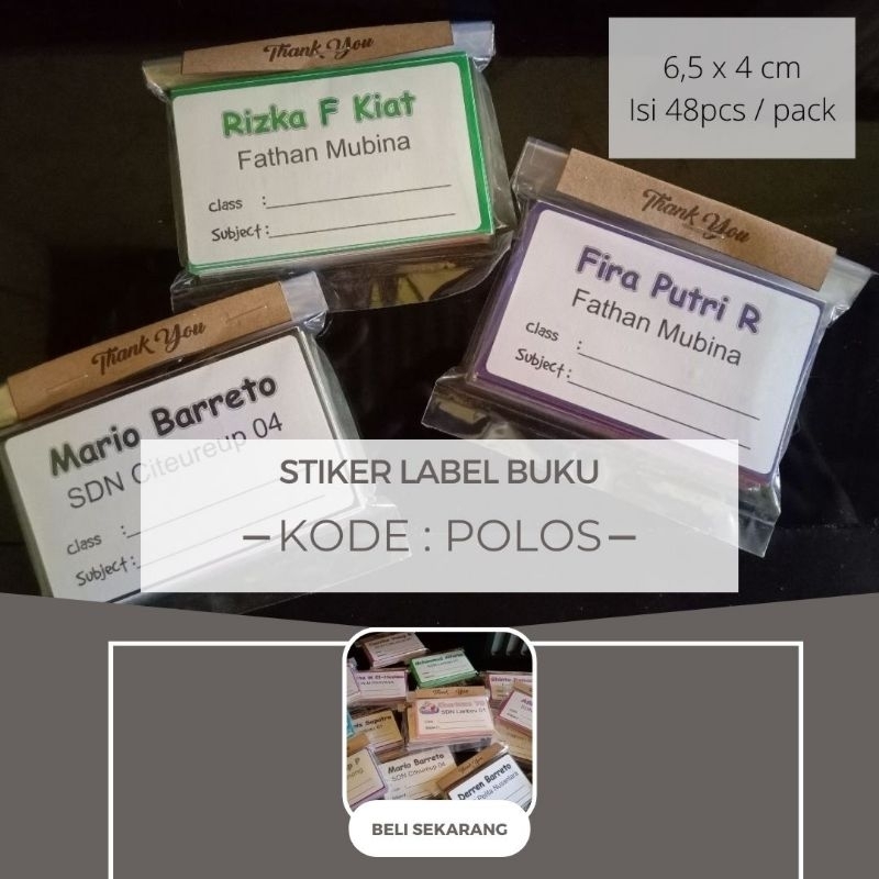 

Stiker Label Buku polos Pelajaran Anak (48 pcs)