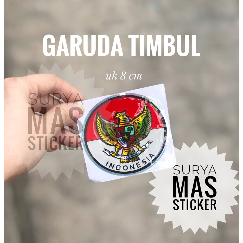 stiker lambang garuda timbul uk 8 cm motor 3d