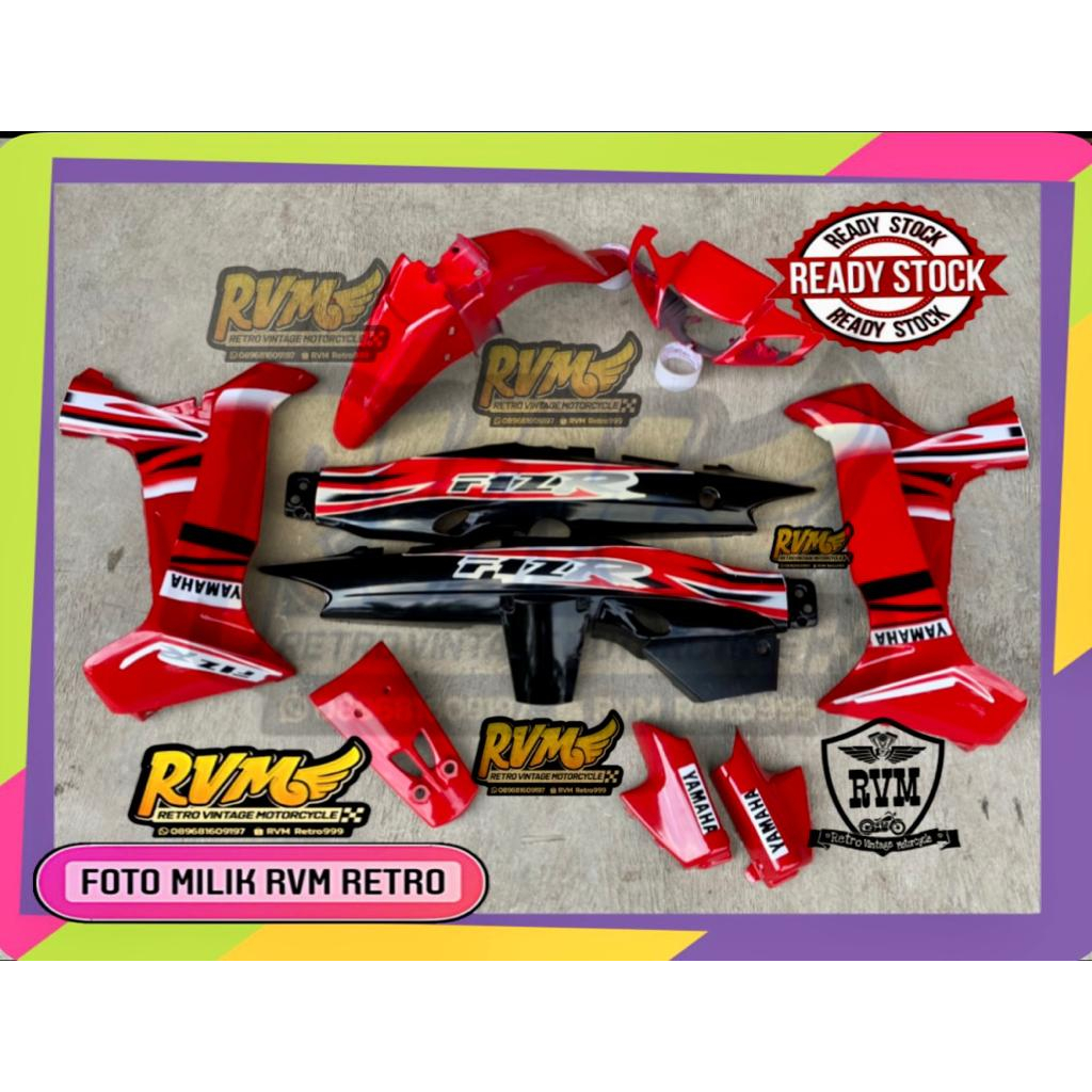 TERLARIS cover body halus fiz r merah hitam full set body yamaha fiz r SE merah hitam