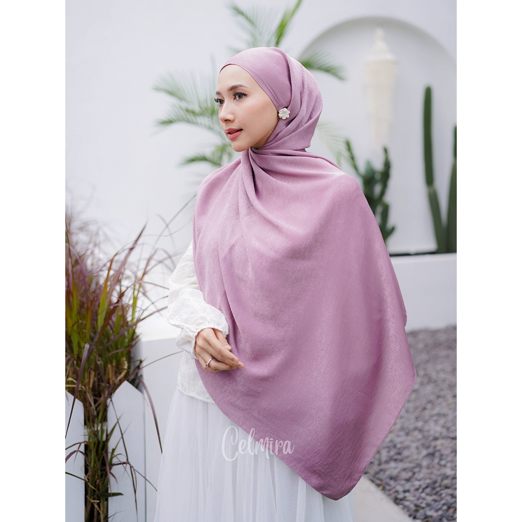 Celmira - Pashmina Silk Zira / Pasmina Silk Santorini Premium Terbaru Syari / Jumbo