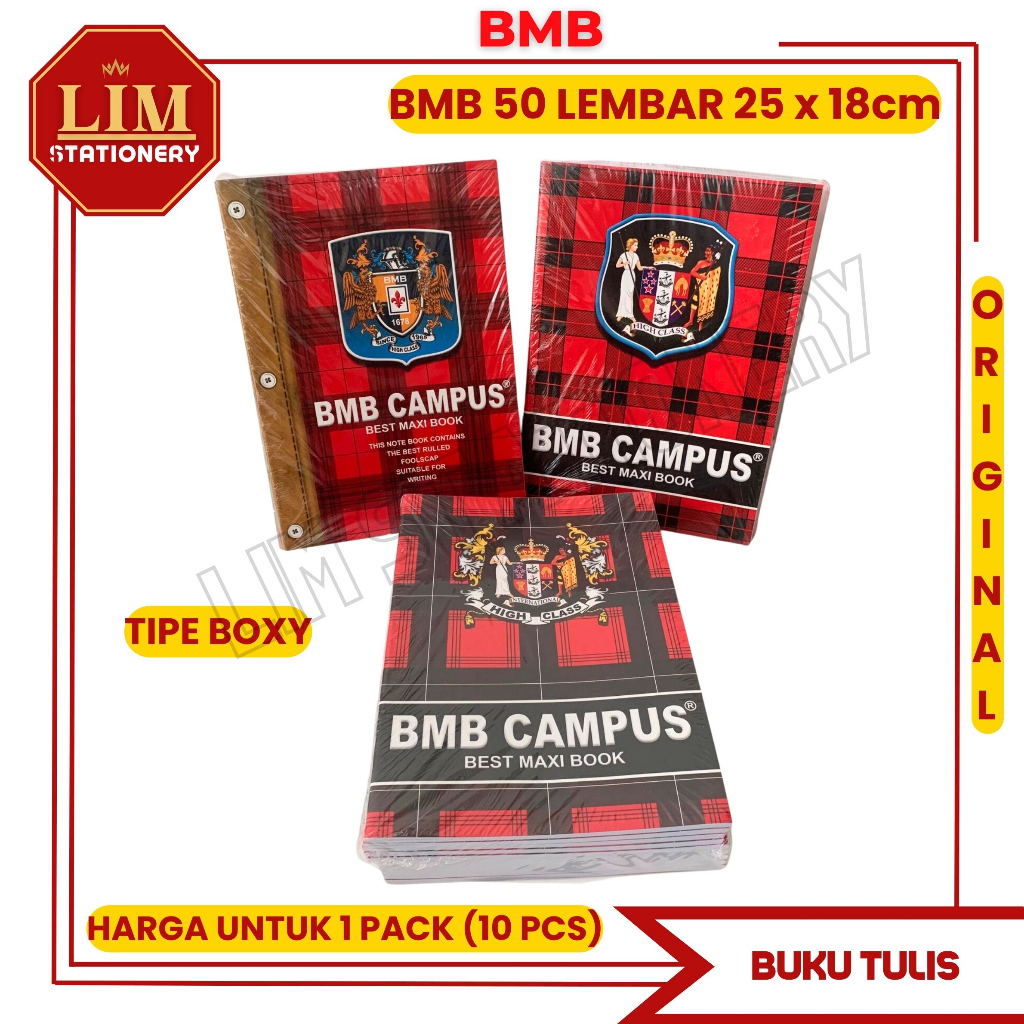 

Buku Tulis BMB 50 Lembar (Isi 10 Pcs) Boxy