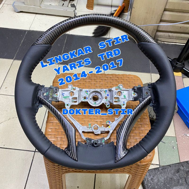 lingkar steer setit stir Yaris TRD carbon , stir Yaris trd carbon , steer mobil , steer Yaris lele c
