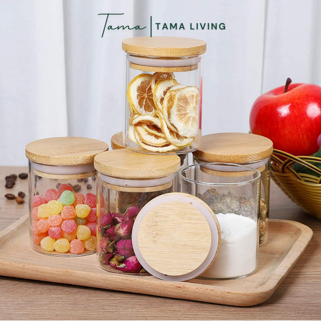 【TAMA】KYO Jar Bumbu Dapur Gula Kopi Teh 550ml [Label Gold] Jar Bumbu Dapur Murah Toples Bumbu Dapur Set Kaca Tempat Penyimpanan Bumbu Dapur Tempat Bumbu Aesthetic Toples Bumbu Murah Toples Bumbu Dapur Grin Living Grinn Living Kitchen