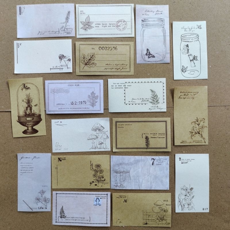 

18 lembar Kertas Deco Natural Plant vintage jurnal [ Ridhl Stuff ]