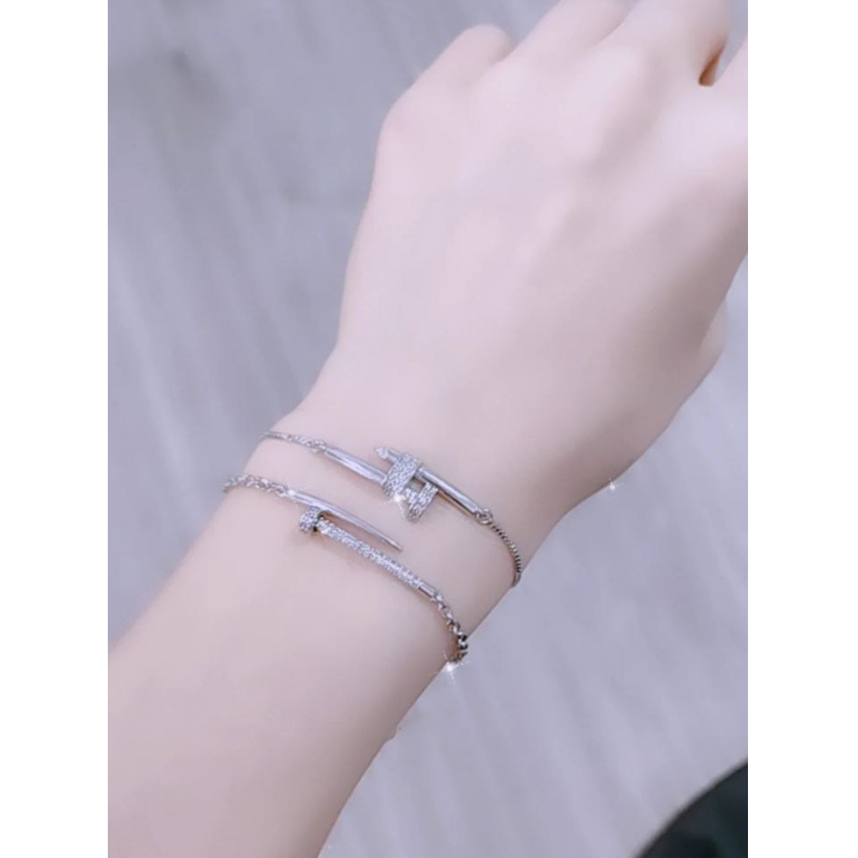 matlaine-gelang paku rantai dan serut silver titanium