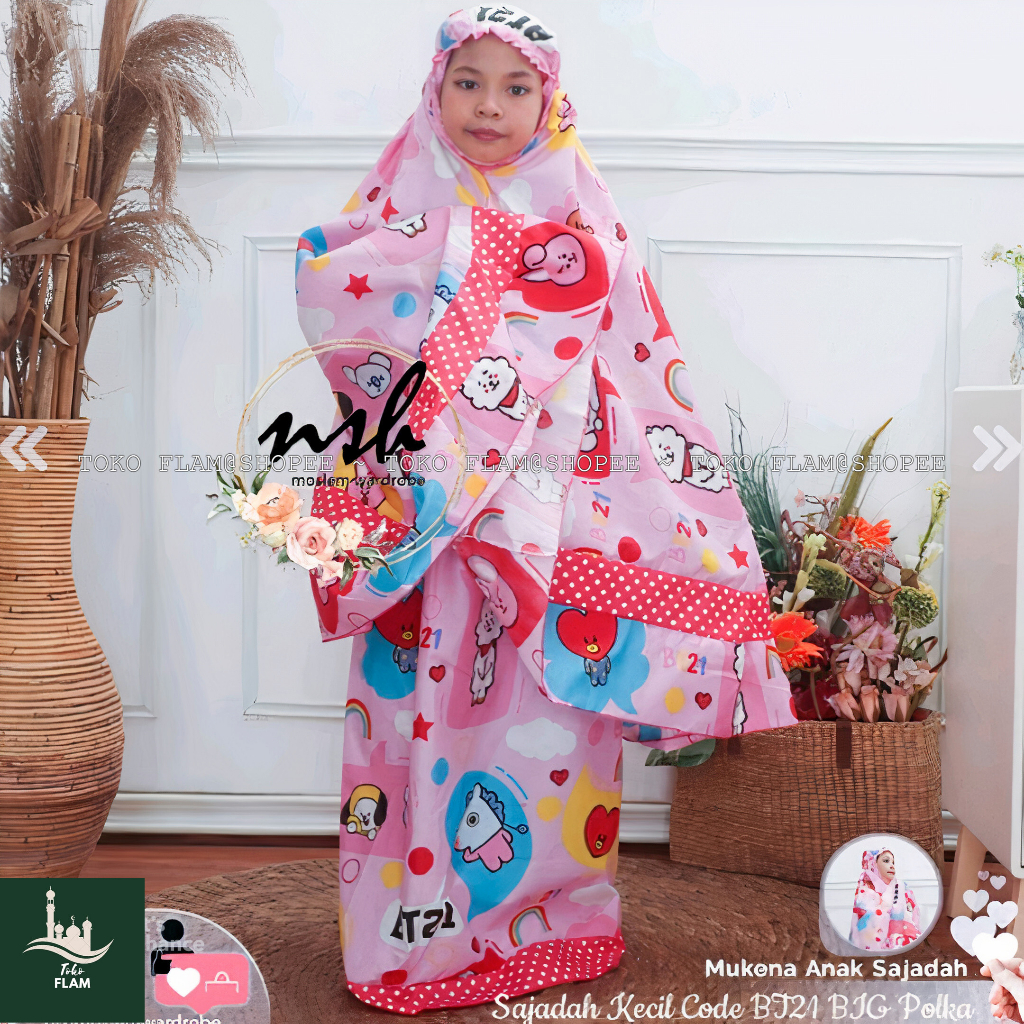 RJ5 FLAM mukena anak karakter BT21