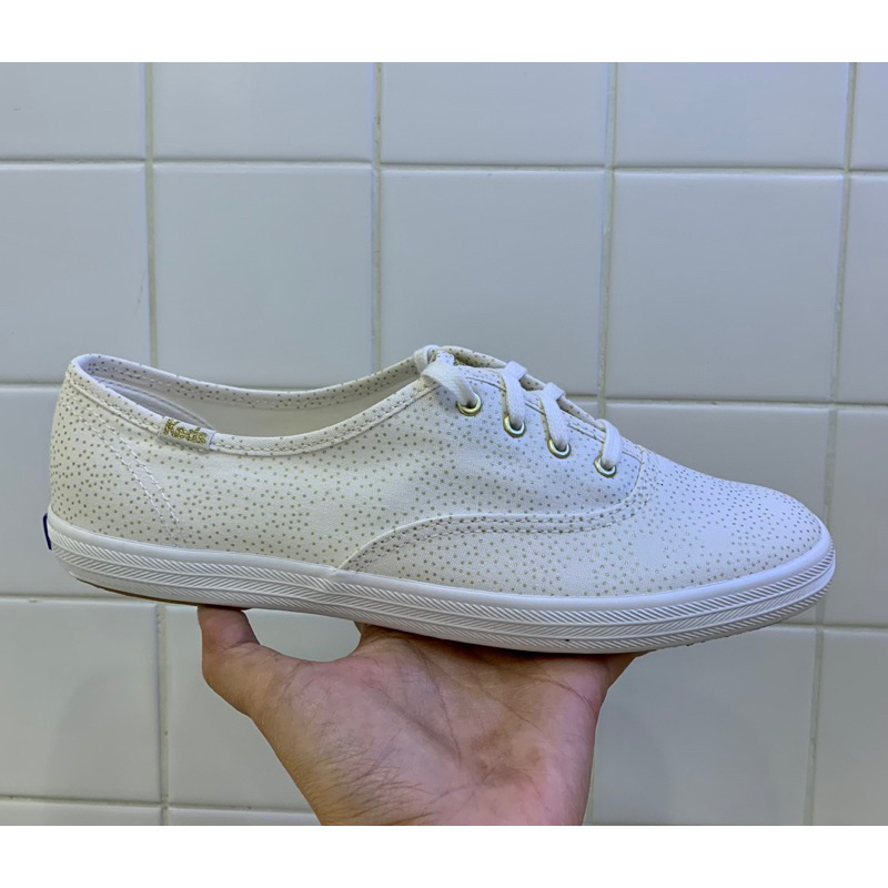 KEDS-CHAMPION CANVAS DOT WHITE/GOLD