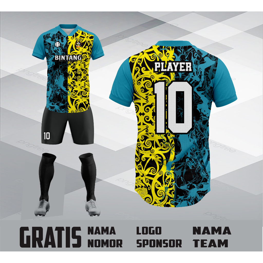 Jersey Futsal printing jersey bola printing jersey volly jersey motif dayak (bisa satuan)