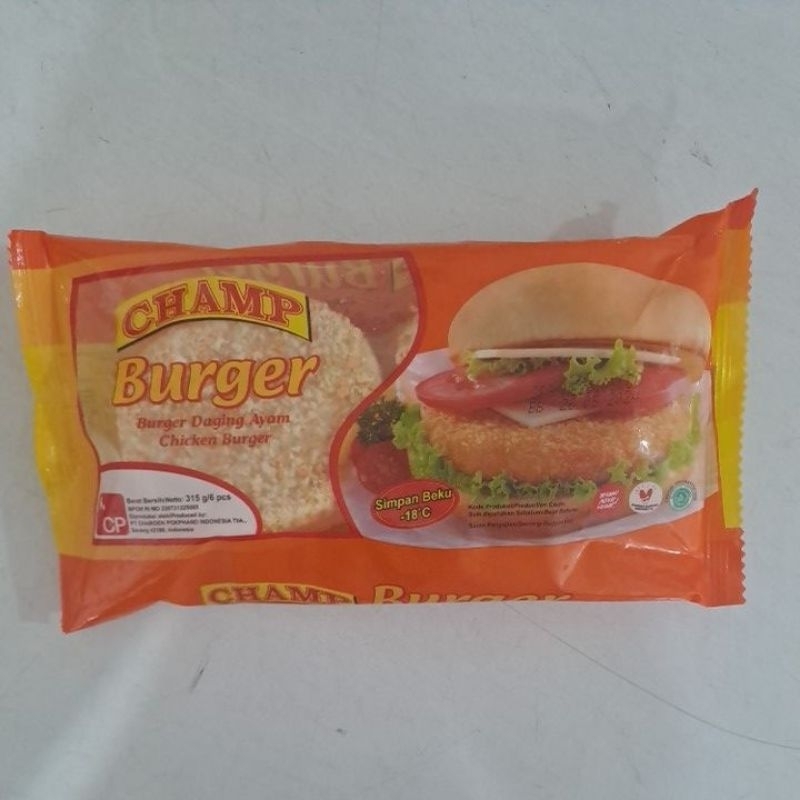 

Champ Burger 315gr/6 pcs Burger Daging Ayam