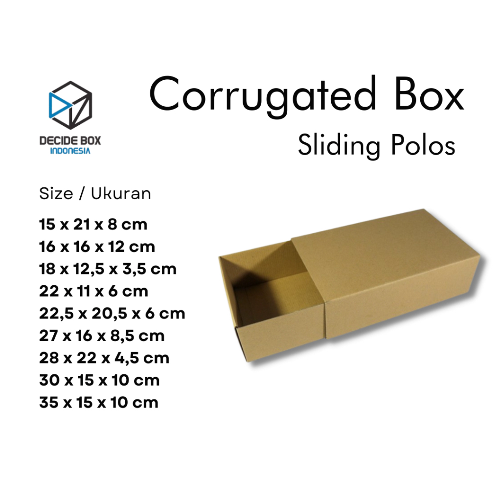 

Decide Box Indonesia - Kardus / Corrugated Box Sliding Model / Kotak Kado Ulang Tahun atau Happy Birthday Model Sliding Polos Cokelat.
