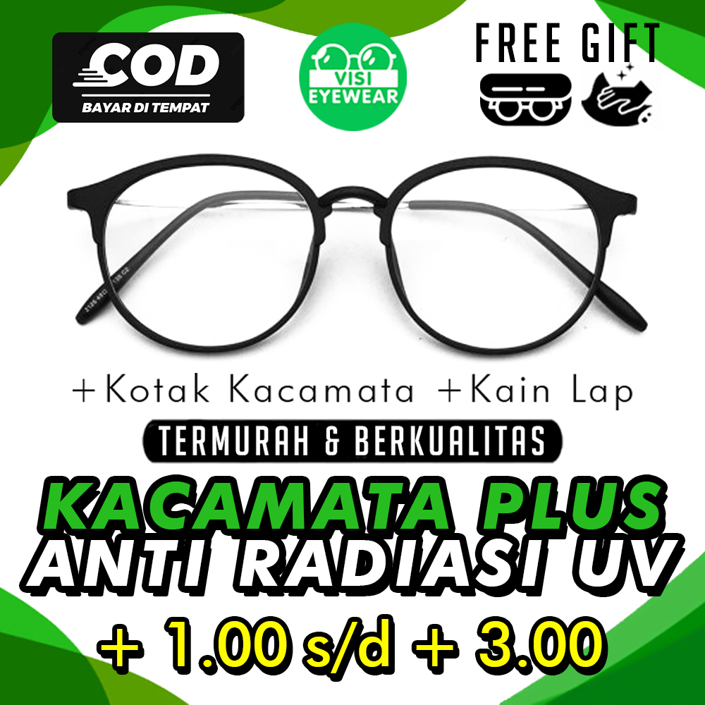 Kacamata BACA PLUS 2125 ANTI RADIASI UV Hp, Laptop, Gadget + 1.00 s/d + 3.00 Korea Fashion pria &amp; wanita Blue Light Blocking