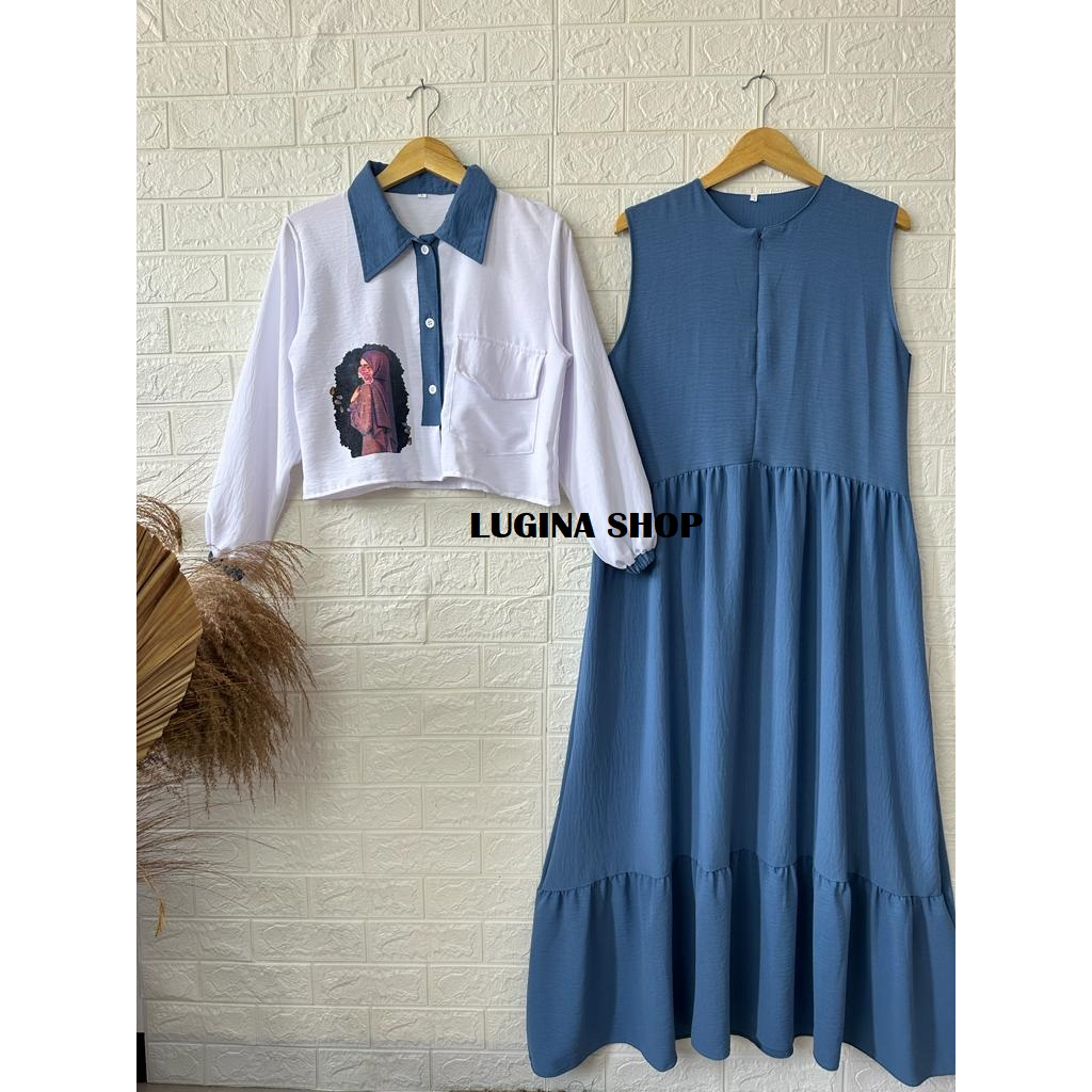 GAMIS WANITA ROMPI SET SIZE M L XL