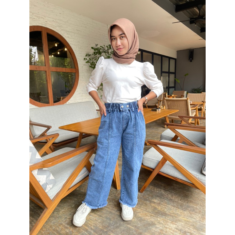 kulot jeans rawis premium kancing samping