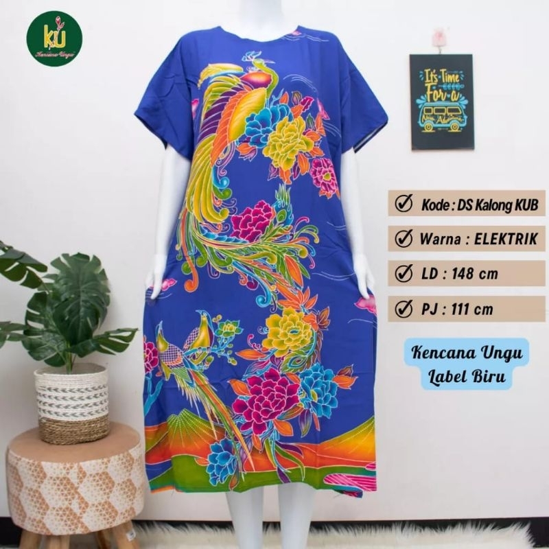 BISA COD DASTER KALONG KENCANA UNGU LENGAN PENDEK KEKINIAN DASTER JUMBO WANITA LABEL BIRU NON BUSUI 