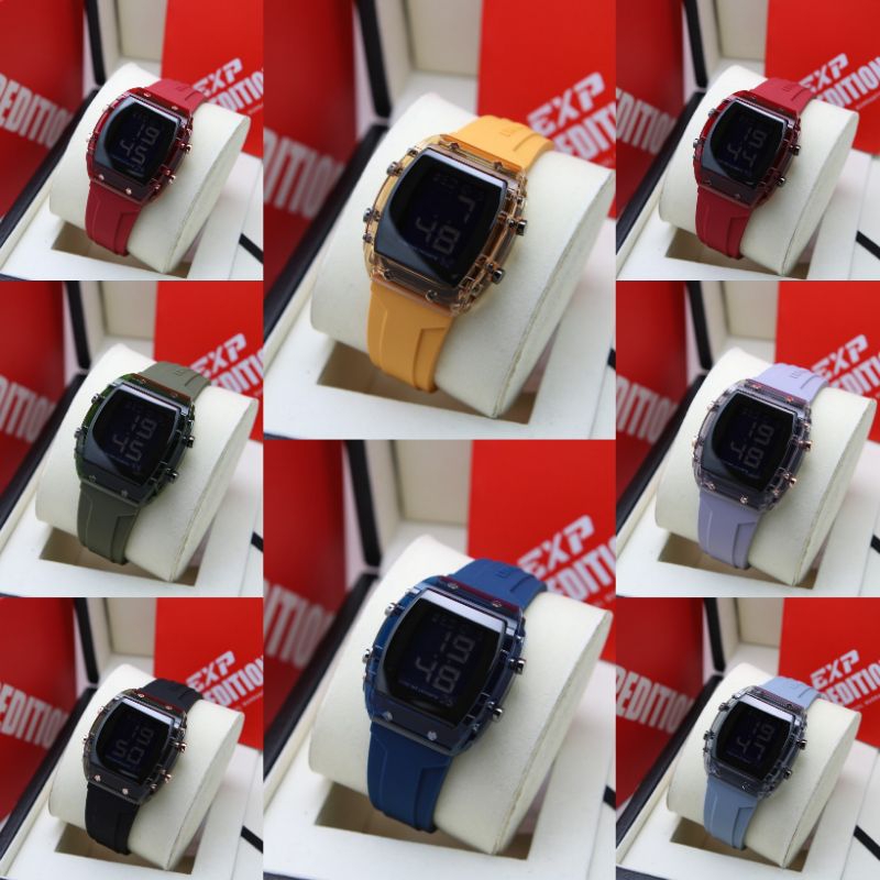 Jam Tangan Wanita Expedition Digital E6827 EXP 6827 Original Garansi 1 Tahun Resmi - Tali Rubber