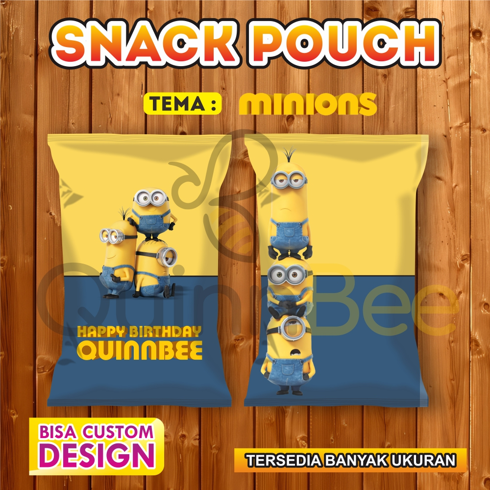 

Snack Pouch Jumbo|Pouch Ultah|Kemasan Snack Ulang Tahun|Birthday Snack Pouch (Gratis Design) - MINIONS