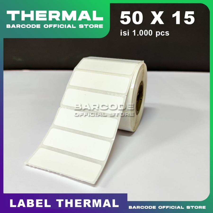 

Label Stiker Termal 50x15mm / 50 x 15 / 50x15 mm 1 Line (1 Slop)